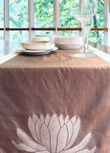 Senijari signature Lotus table runner in ( Taupe and silver )