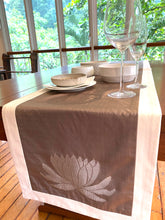 Senijari signature Lotus table runner in ( Taupe and silver )