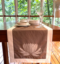 Senijari signature Lotus table runner in ( Taupe and silver )