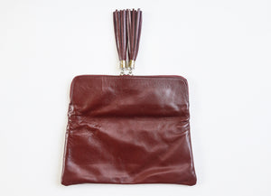 Reya Foldover Clutch Large  ( Burgundy)